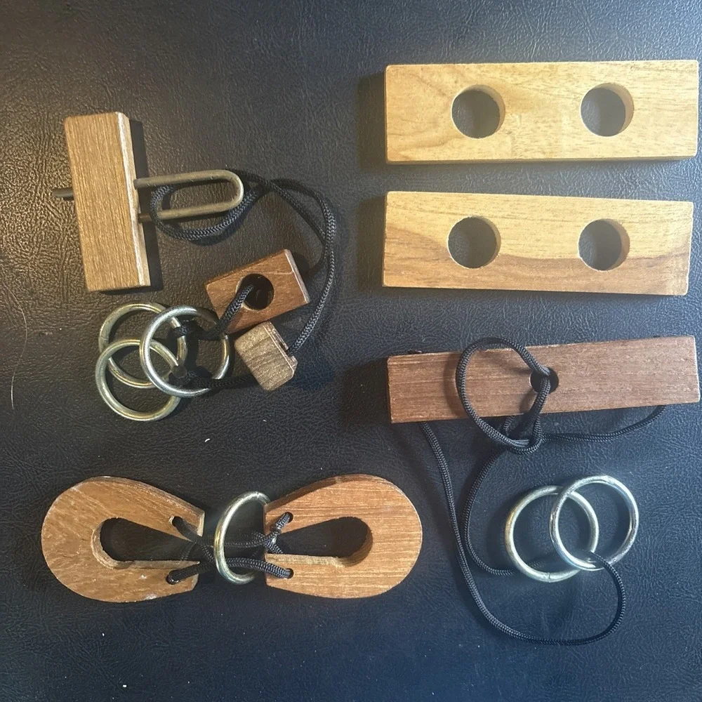 Vintage Skor-Mor's Strings n Rings Thinker Series Brain Teaser Game